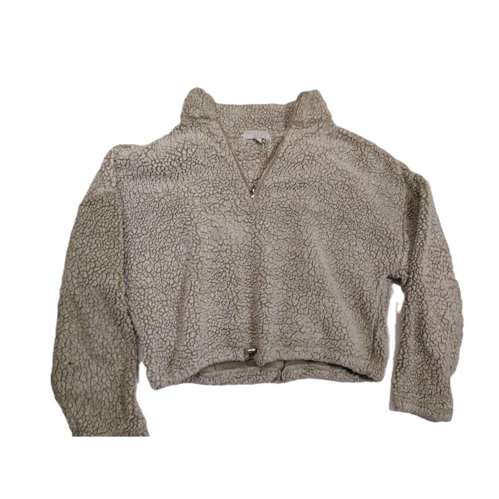 Warm and cozy Women's mid riff large brown fleece jacket
